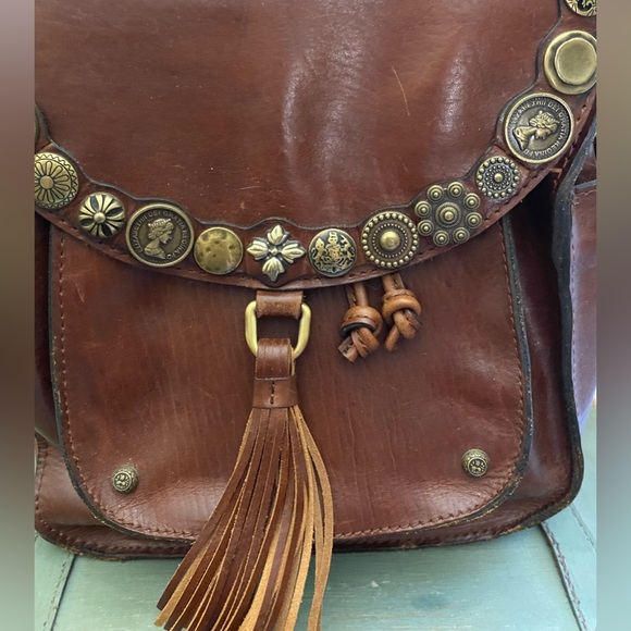 PATRICIA NASH BROWN LEATHER BACK PACK GUC main image 13